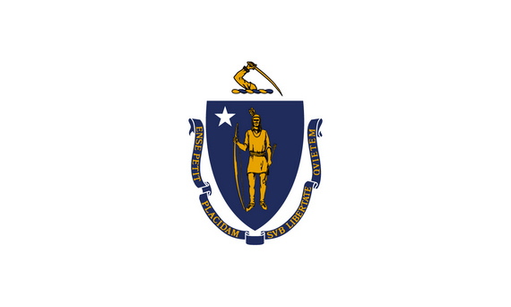 Bild von USA - Bundesstaat Massachusetts-Fahne USA - Bundesstaat Massachusetts-Flagge im Fahnenshop bestellen