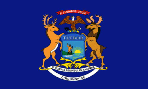 Bild von USA - Bundesstaat Michigan-Fahne USA - Bundesstaat Michigan-Flagge im Fahnenshop bestellen