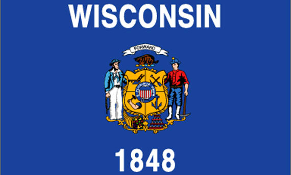 Bild von USA - Bundesstaat Wisconsin-Fahne USA - Bundesstaat Wisconsin-Flagge im Fahnenshop bestellen