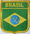 Aufnäher Flagge Brasilien
 in Wappenform (6,2 x 7,3 cm) Flagge Flaggen Fahne Fahnen kaufen bestellen Shop