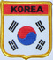 Aufnher Flagge Sdkorea
 in Wappenform (6,2 x 7,3 cm) Flagge Flaggen Fahne Fahnen kaufen bestellen Shop