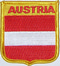Aufnäher Flagge Österreich
 in Wappenform (6,2 x 7,3 cm) Flagge Flaggen Fahne Fahnen kaufen bestellen Shop