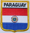 Aufnher Flagge Paraguay
 in Wappenform (6,2 x 7,3 cm) Flagge Flaggen Fahne Fahnen kaufen bestellen Shop