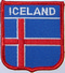 Aufnher Flagge Island
 in Wappenform (6,2 x 7,3 cm) Flagge Flaggen Fahne Fahnen kaufen bestellen Shop