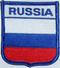 Aufnher Flagge Russland
 in Wappenform (6,2 x 7,3 cm) Flagge Flaggen Fahne Fahnen kaufen bestellen Shop