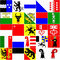 Set mit den Flaggen aller 26
 Schweizer Kantone (120 x 120 cm)