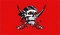 Rote Totenkopf-Flagge
 (150 x 90 cm) Flagge Flaggen Fahne Fahnen kaufen bestellen Shop
