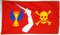 Christopher Moodys Piratenflagge / Red Jolly Roger
 (150 x 90 cm) Flagge Flaggen Fahne Fahnen kaufen bestellen Shop