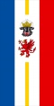 Flagge Mecklenburg-Vorpommern
 mit Wappen
 im Hochformat (Glanzpolyester)
