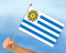 Stockflaggen Uruguay
 (45 x 30 cm) Flagge Flaggen Fahne Fahnen kaufen bestellen Shop