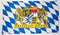 Fahne des Freistaat Bayern - Motiv 2
 mit Schrift (150 x 90 cm) Flagge Flaggen Fahne Fahnen kaufen bestellen Shop