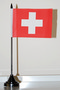 Tisch-Flagge Schweiz 15x10cm
 mit Kunststoffständer Flagge Flaggen Fahne Fahnen kaufen bestellen Shop