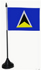 Tisch-Flagge St. Lucia 15x10cm
 mit Kunststoffständer Flagge Flaggen Fahne Fahnen kaufen bestellen Shop