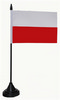 Tisch-Flagge Polen 15x10cm
 mit Kunststoffständer Flagge Flaggen Fahne Fahnen kaufen bestellen Shop