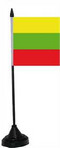 Tisch-Flagge Litauen 15x10cm
 mit Kunststoffständer Flagge Flaggen Fahne Fahnen kaufen bestellen Shop