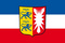 Flagge Schleswig-Holstein mit Wappen
 im Querformat (Glanzpolyester)