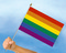 Stockflagge Regenbogen (LGBTQ Pride)
 (40 x 30 cm) Flagge Flaggen Fahne Fahnen kaufen bestellen Shop