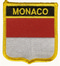 Aufnäher Flagge Monaco
 in Wappenform (6,2 x 7,3 cm) Flagge Flaggen Fahne Fahnen kaufen bestellen Shop