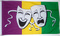 Flagge Comedy and Tragedy
 (150 x 90 cm) Flagge Flaggen Fahne Fahnen kaufen bestellen Shop