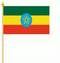 Stockflaggen Äthiopien
 (45 x 30 cm) Flagge Flaggen Fahne Fahnen kaufen bestellen Shop
