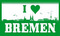 Flagge I love Bremen
 (150 x 90 cm) Flagge Flaggen Fahne Fahnen kaufen bestellen Shop