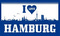 Flagge I love Hamburg
 (150 x 90 cm) Flagge Flaggen Fahne Fahnen kaufen bestellen Shop