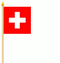 Stockflaggen Schweiz
 (30 x 30 cm) Flagge Flaggen Fahne Fahnen kaufen bestellen Shop