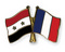 Freundschafts-Pin
 Syrien (1980-2024) - Frankreich Flagge Flaggen Fahne Fahnen kaufen bestellen Shop