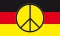 Friedensfahne Deutschland mit PEACE-Zeichen
 (150 x 90 cm) Flagge Flaggen Fahne Fahnen kaufen bestellen Shop