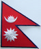 Aufnäher Flagge Nepal
 (7,0 x 8,5 cm) Flagge Flaggen Fahne Fahnen kaufen bestellen Shop