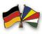 Freundschafts-Pin
 Deutschland - Seychellen Flagge Flaggen Fahne Fahnen kaufen bestellen Shop