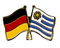 Freundschafts-Pin
 Deutschland - Uruguay Flagge Flaggen Fahne Fahnen kaufen bestellen Shop