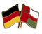 Freundschafts-Pin
 Deutschland - Oman Flagge Flaggen Fahne Fahnen kaufen bestellen Shop