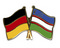 Freundschafts-Pin
 Deutschland - Usbekistan Flagge Flaggen Fahne Fahnen kaufen bestellen Shop