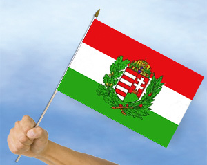 Stockflagge Ungarn mit Wappen
(45 x 30 cm) Bild von Stockflagge Ungarn mit Wappen (45 x 30 cm)-Fahne Stockflagge Ungarn mit Wappen (45 x 30 cm)-Flagge im Fahnenshop bestellen