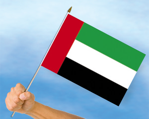 Stockflagge Vereinigte Arabische Emirate
(45 x 30 cm) Bild von Stockflagge Vereinigte Arabische Emirate (45 x 30 cm)-Fahne Stockflagge Vereinigte Arabische Emirate (45 x 30 cm)-Flagge im Fahnenshop bestellen