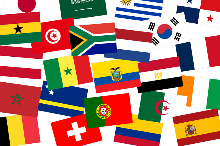 WM 2026 - Flaggen-Set aller Teilnehmer (150 x 90 cm) Bild von WM 2026 - Flaggen-Set aller Teilnehmer-Fahne WM 2026 - Flaggen-Set aller Teilnehmer-Flagge im Fahnenshop bestellen